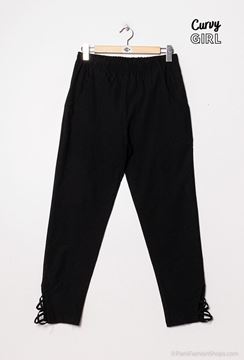 Picture of CURVY GIRL STRETCH TROUSER WITH ANKLE CRISS CROSS